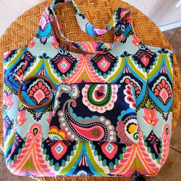 Buckhead Betties Tote Bag Purse With Matching Coin Purse Pretty Pattern - Picture 2 of 5